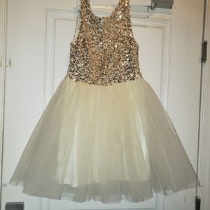 Cream and gold dress